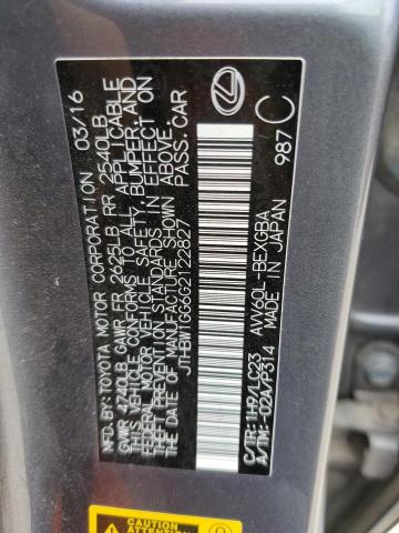 JTHBW1GG6G2122827 Lexus ES 300H