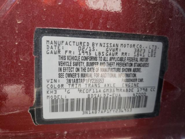 3N1AB7AP1FY236953 Nissan SENTRA S