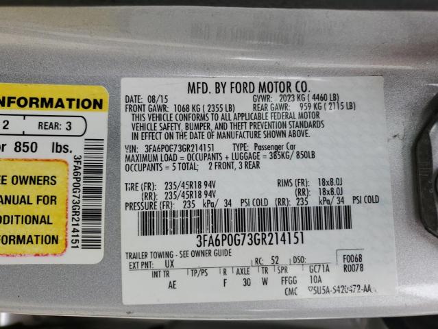3FA6P0G73GR214151 Ford FUSION S