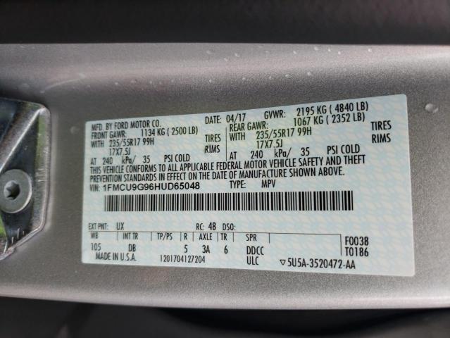 1FMCU9G96HUD65048 Ford ESCAPE SE