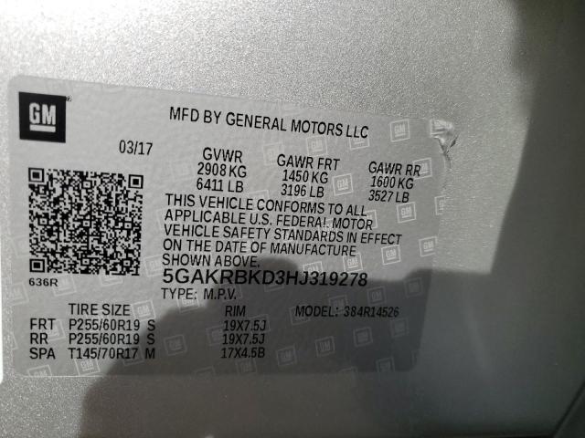 5GAKRBKD3HJ319278 Buick Enclave