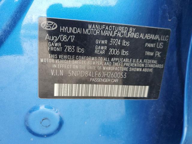 5NPD84LF6JH260053 Hyundai ELANTRA SEL
