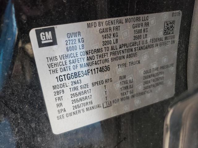 1GTG6BE34F1174636 GMC CANYON SLE