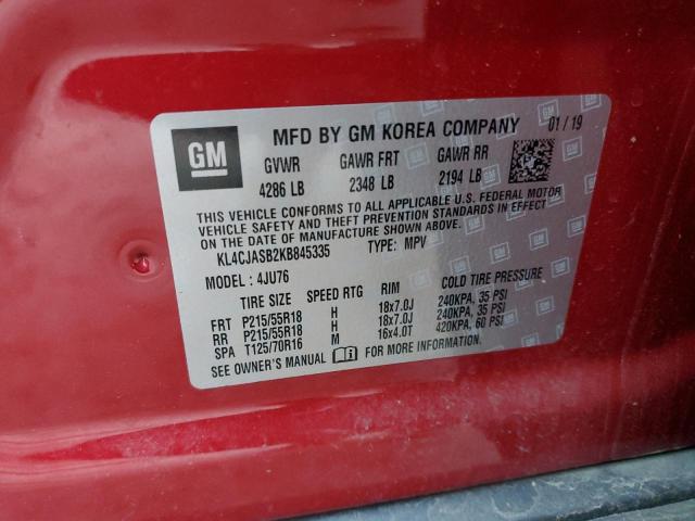 KL4CJASB2KB845335 Buick Encore Preferred