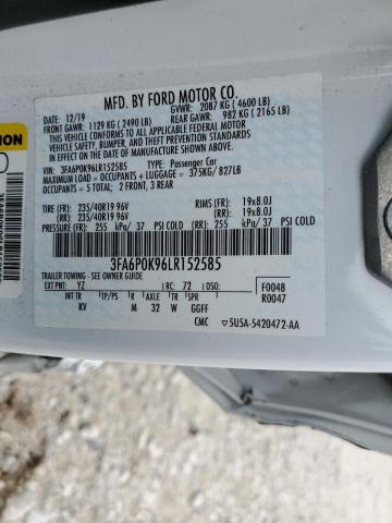 3FA6P0K96LR152585 Ford Fusion Titanium
