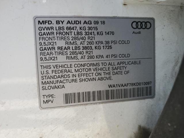 WA1VAAF78KD010097 Audi Q7 Prestige