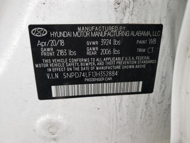 5NPD74LF1JH352884 Hyundai ELANTRA SE
