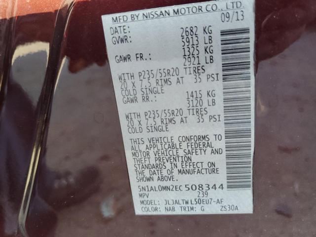 5N1AL0MN2EC508344 Infiniti QX60