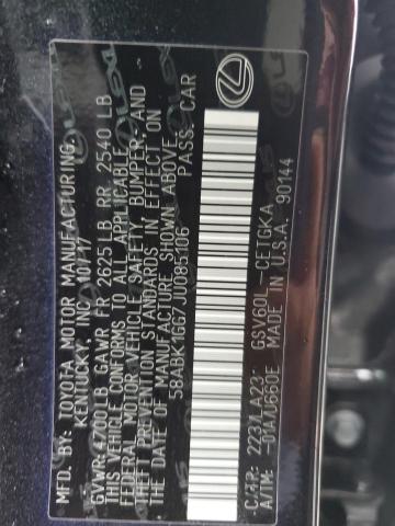 58ABK1GG7JU085106 Lexus ES 350