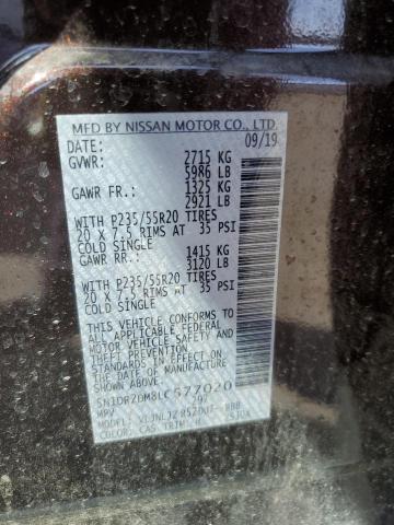5N1DR2DM8LC577020 Nissan Pathfinder Platinum