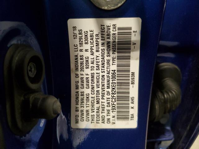 19XFC2F82KE010064 Honda Civic Sport