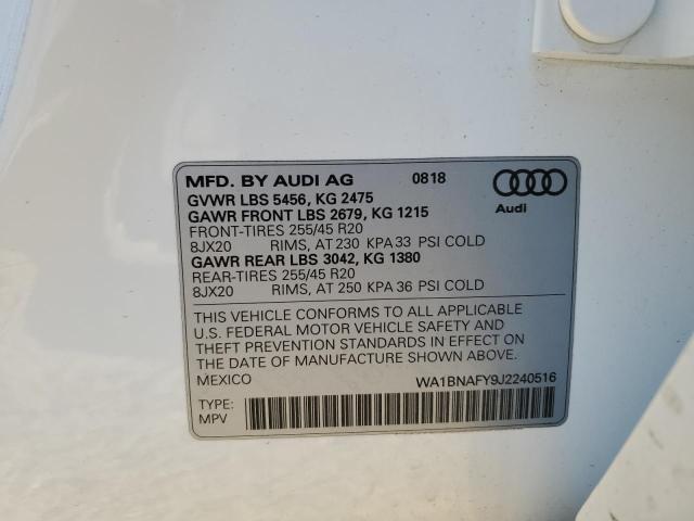 WA1BNAFY9J2240516 Audi Q5 Premium Plus