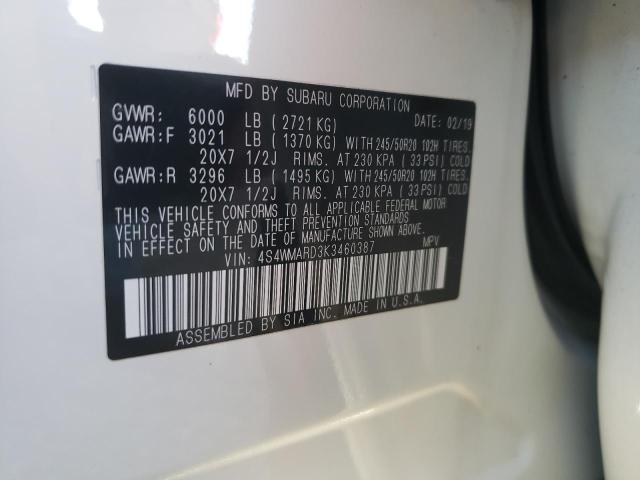 4S4WMARD3K3460387 Subaru Ascent Touring