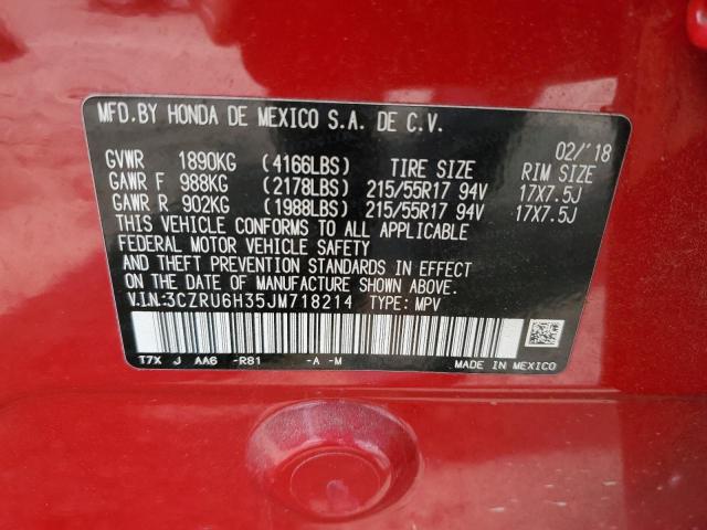 3CZRU6H35JM718214 Honda HR-V LX