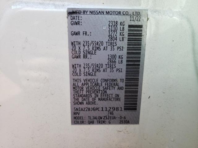 5N1AZ2BJ6PC112981 Nissan MURANO SV