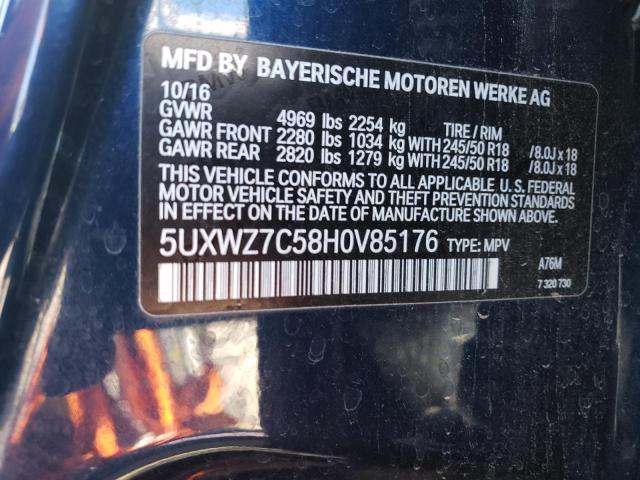 5UXWZ7C58H0V85176 BMW X3 Sdrive28i