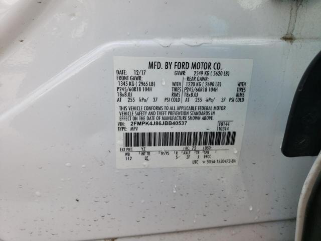 2FMPK4J86JBB40537 Ford EDGE SEL