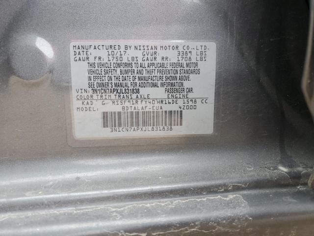 3N1CN7APXJL831838 Nissan VERSA S
