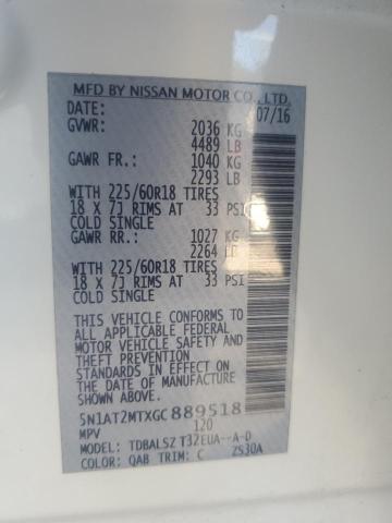 5N1AT2MTXGC889518 Nissan ROGUE S