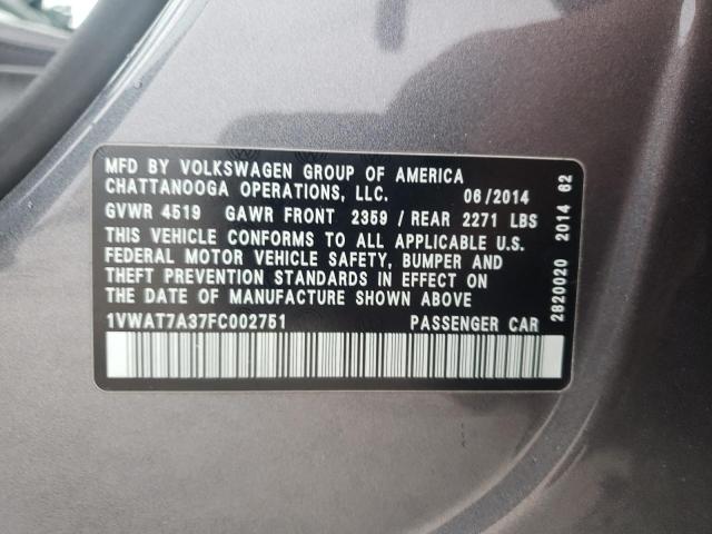 1VWAT7A37FC002751 Volkswagen PASSAT S