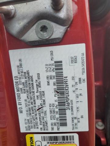 3FA6P0PUXER269974 Ford Fusion Se Phev