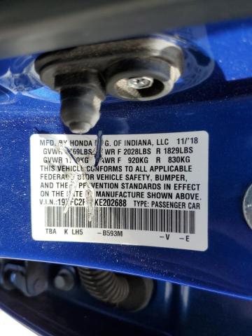 19XFC2F83KE202688 Honda Civic Sport