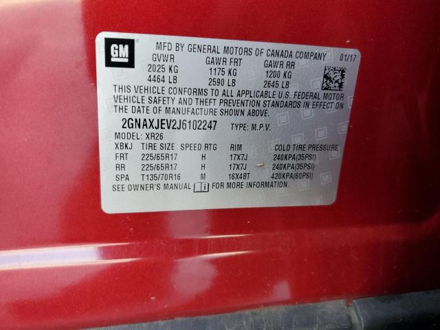 2GNAXJEV2J6102247 Chevrolet EQUINOX LT