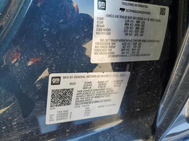 3GTPHDED9NG576991 GMC Sierra C1500 Slt