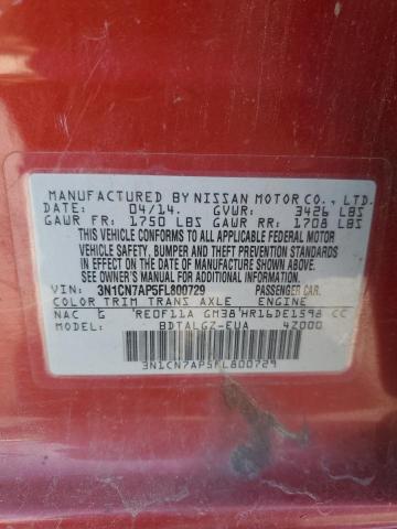 3N1CN7AP5FL800729 Nissan VERSA S
