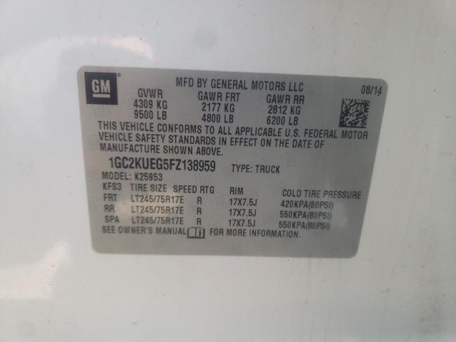 1GC2KUEG5FZ138959 Chevrolet Silverado K2500 Heavy Duty