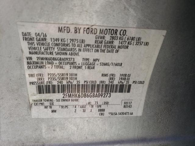 2FMHK6D86GBA09273 Ford Flex Limited