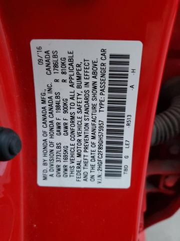 2HGFC2F89GH575957 Honda CIVIC EX