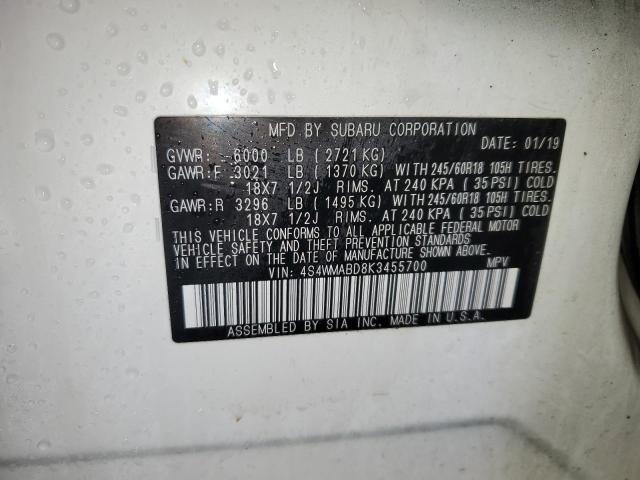 4S4WMABD8K3455700 Subaru Ascent Premium