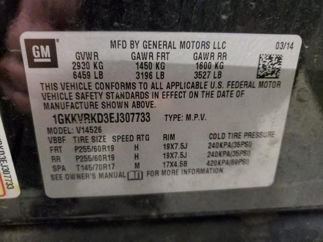 1GKKVRKD3EJ307733 GMC Acadia Slt-1