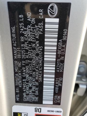 58AEA1C14MU011745 Lexus Es 300h Luxury