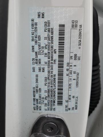 1FMCU9G67LUC69816 Ford ESCAPE SE