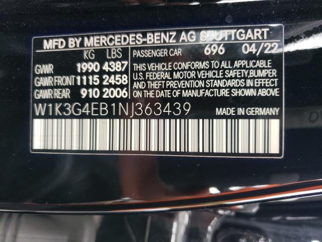 W1K3G4EB1NJ363439 Mercedes-Benz A 220