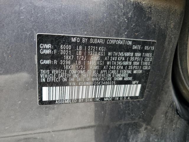 4S4WMAFD5K3486025 Subaru Ascent Premium