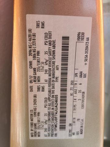 1FMCU0F74JUA24605 Ford ESCAPE S