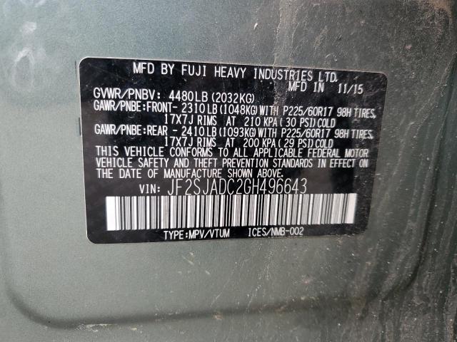 JF2SJADC2GH496643 Subaru Forester 2.5i Premium