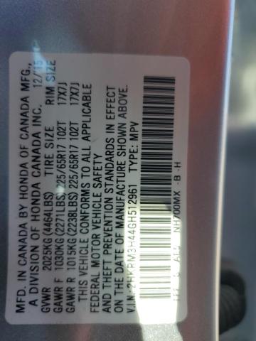 2HKRM3H44GH512961 Honda CR-V SE