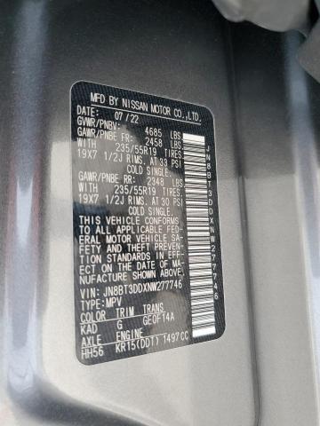 JN8BT3DDXNW277746 Nissan Rogue Platinum
