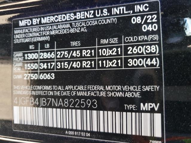 4JGFB4JB7NA822593 Mercedes-Benz GLE 350