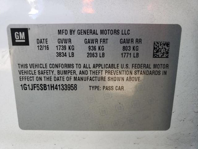 1G1JF5SB1H4133958 Chevrolet Sonic Premier