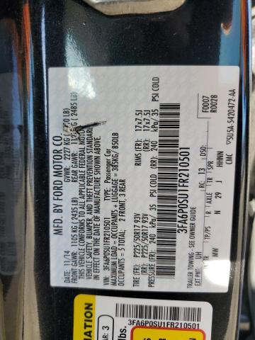 3FA6P0SU1FR210501 Ford Fusion Titanium Phev