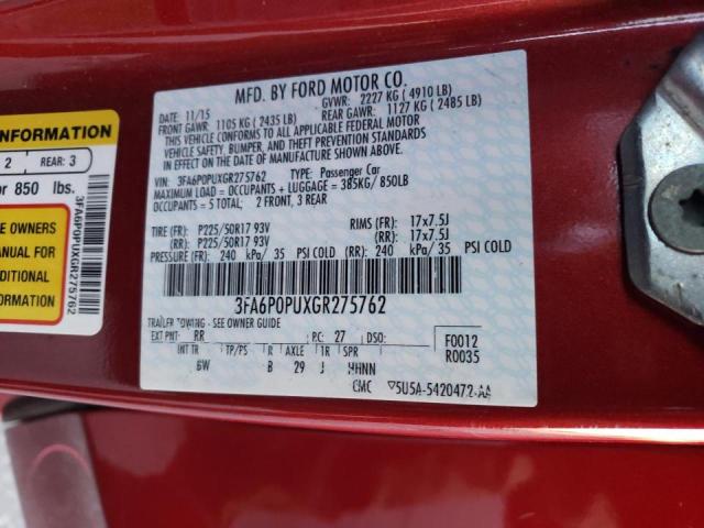 3FA6P0PUXGR275762 Ford Fusion Se Phev