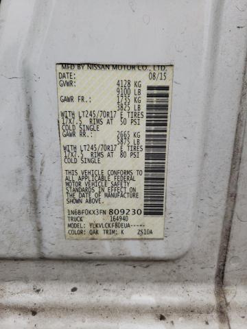 1N6BF0KX3FN809230 Nissan NV 1500