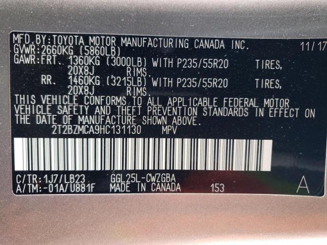2T2BZMCA9HC131130 Lexus Rx 350 Base