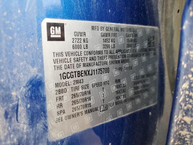 1GCGTBENXJ1175700 Chevrolet Colorado