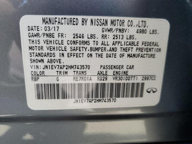 JN1EV7AP2HM743570 Infiniti Q50 Premium